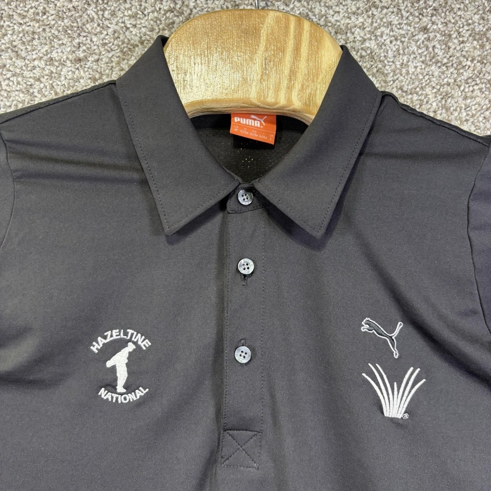 Puma Polo Shirt Mens Medium Black Hazeltine National Golf MacKenzie Cup 9 USPDRY - Picture 4 of 12
